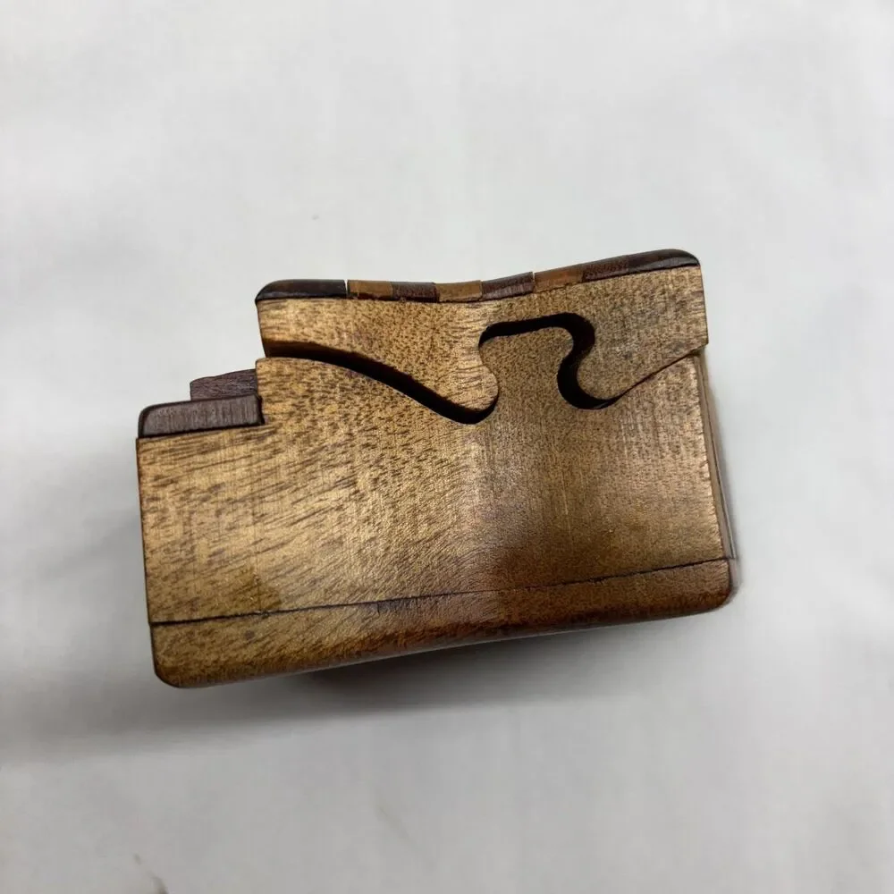 Vintage Wooden Piano / Accordion Secret Puzzle Trinket Box Multi color small